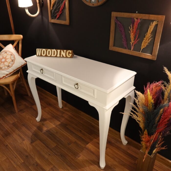 Wooding 110 Cm Çekmeceli Masif Beyaz Dresuar