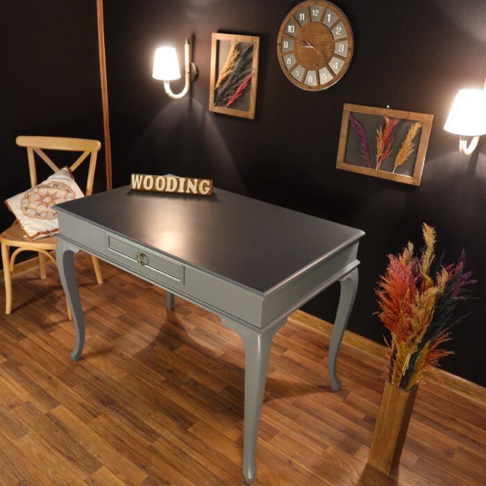 Wooding Mobilya 110 Cm Çekmeceli Masif Gri Çalışma Masası