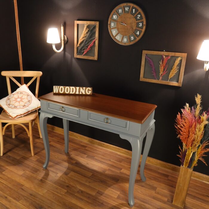 Wooding 110 Cm Çekmeceli Masif Gri Ceviz Dresuar