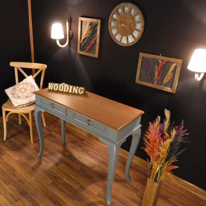 Wooding 110 Cm Çekmeceli Masif Gri Naturel Dresuar