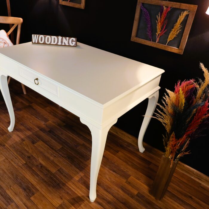 Wooding Mobilya 110 Cm Çekmeceli Masif Krem Çalışma Masası