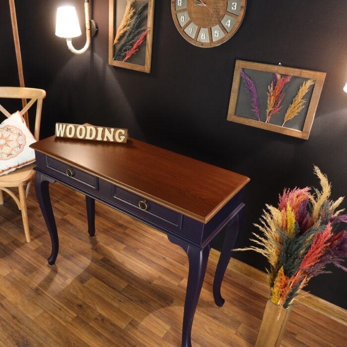 Wooding 110 Cm Çekmeceli Masif Lacivert Ceviz Dresuar