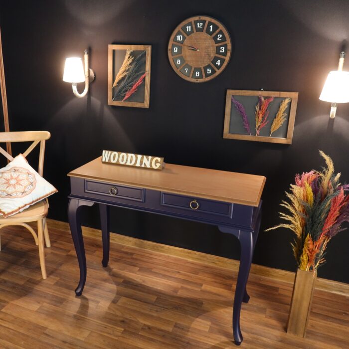 Wooding 110 Cm Çekmeceli Masif Lacivert Naturel Dresuar