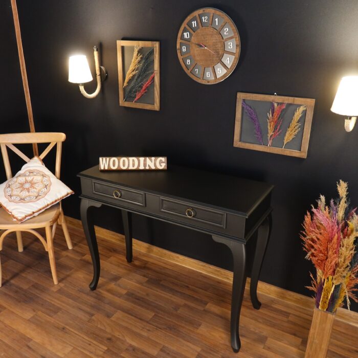 Wooding 110 Cm Çekmeceli Masif Siyah Dresuar