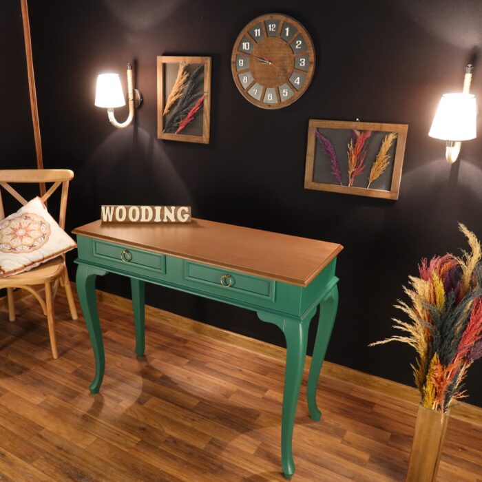 Wooding 110 Cm Çekmeceli Masif Yeşil Naturel Dresuar