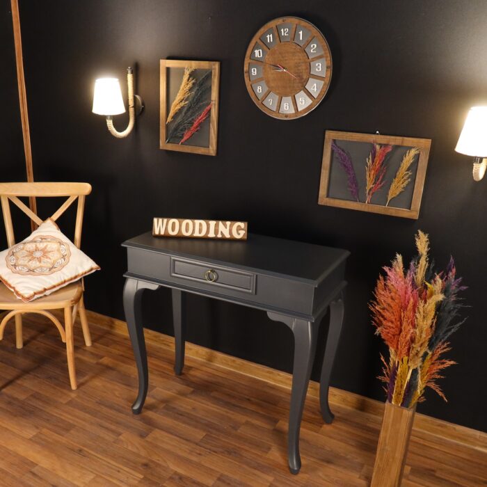 Wooding 90 Cm Çekmeceli Masif Antrasit Dresuar