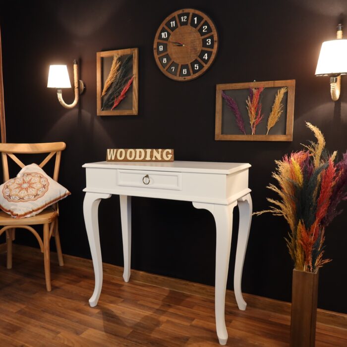 Wooding 90 Cm Çekmeceli Masif Beyaz Dresuar