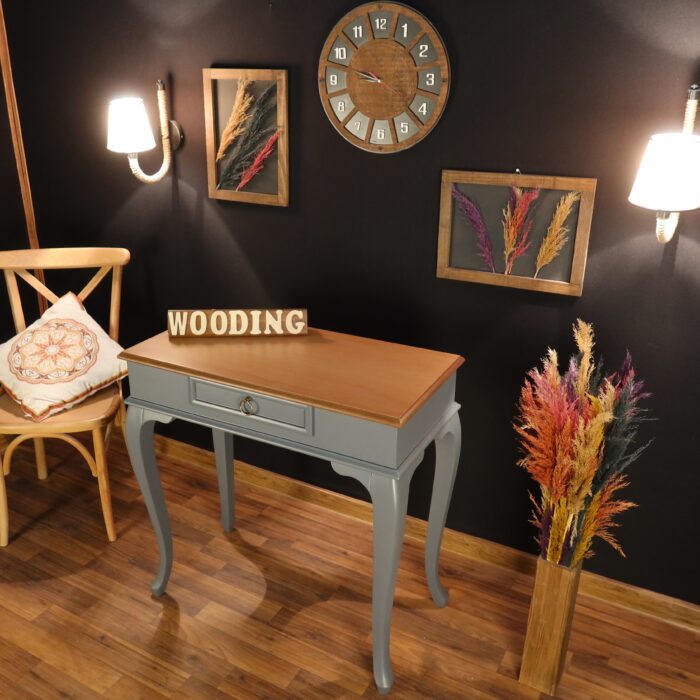 Wooding 90 Cm Çekmeceli Masif Gri Naturel Dresuar