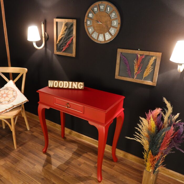 Wooding 90 Cm Çekmeceli Masif Kırmızı Dresuar