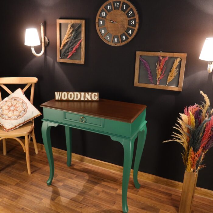 Wooding 90 Cm Çekmeceli Masif Yeşil Ceviz Dresuar