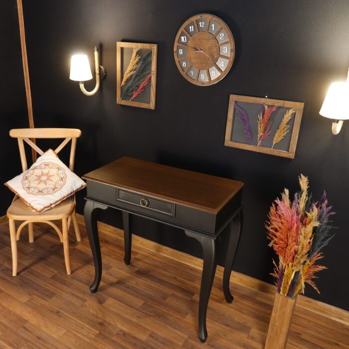 Wooding 90 Cm Çekmeceli Masif Siyah Ceviz Dresuar